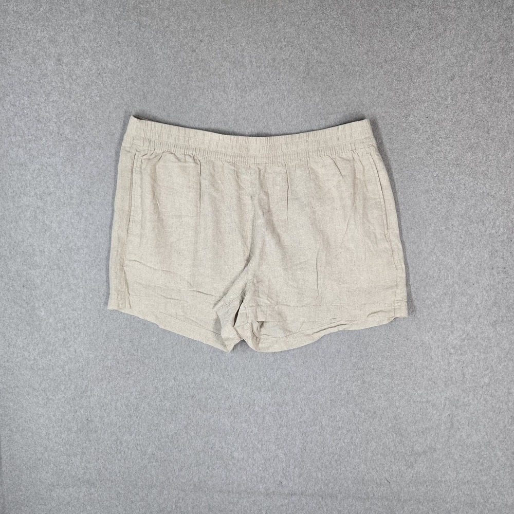 Old Navy Women Shorts XL Beige Linen Viscose Casual Short 3 Pockets